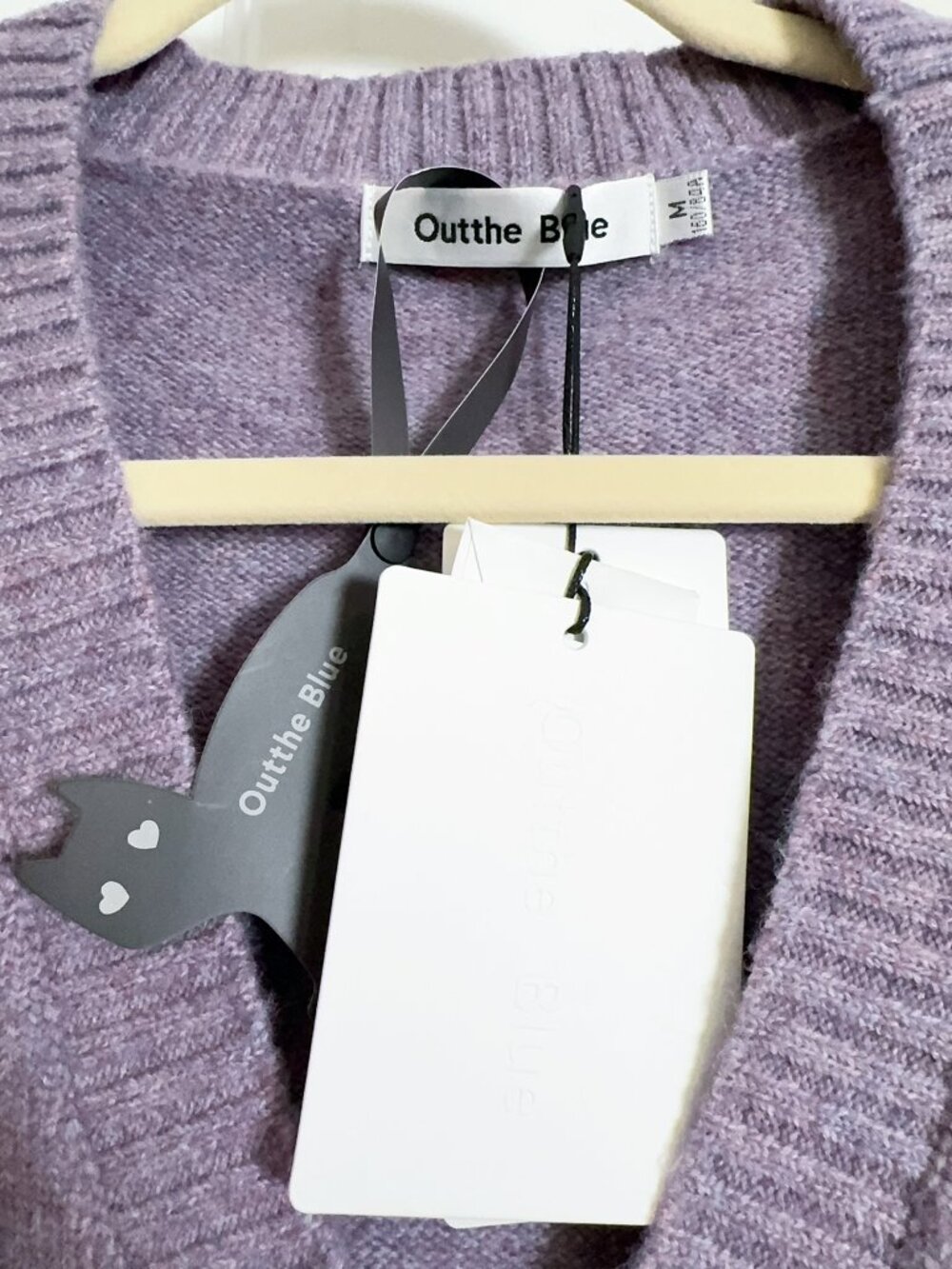 NWT Cute Fur Cat Cardigan Oversized Lavender Sweater Wool Blend Cardigan - Picture 6 of 8